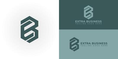 Abstract initial letter EB or BE logo in deep green color isolated in white background applied for business and consulting logo also suitable for the brands or companies have initial name BE or EB. vector