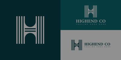 Abstract initial letter H or HH logo in silver color isolated in deep green background applied for property management logo design also suitable for the brand or company that has initial name HH or H vector