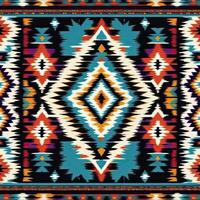 AI generated Ikat seamless pattern.  Folk colorful ornament. Mexican geometric print photo