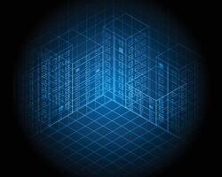 blue network light of start up building technology background vector