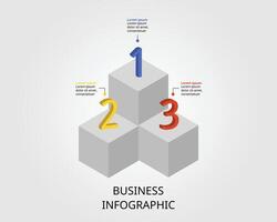 timeline step chart template for infographic for presentation for 3 element vector