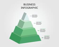 pyramid chart template for infographic for presentation for 4 element vector