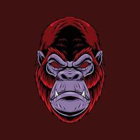 Vector illustration of gorilla head with samurai helmet