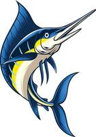 vector illustration of swordfish for fisihing badge