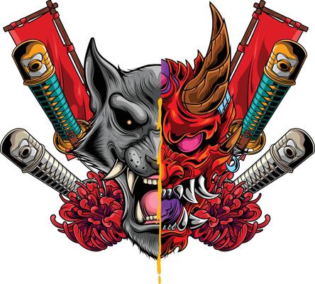 Yakuza Tattoo Vector Art, Icons, and Graphics for Free Download