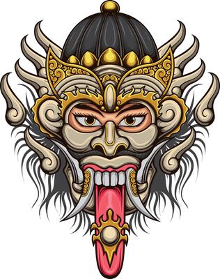 vector illustration of balinese mask