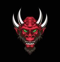 vector illustration of japanese dragon head