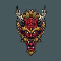 vector illustration of japanese dragon head