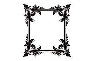 A vintage Decorative corner Frame Vector black outline design element isolated on a white background