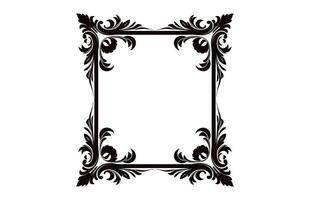 A vintage Decorative corner Frame Vector black outline design element isolated on a white background