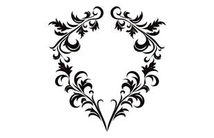 Vintage border frame Vector black outline, Decorative Ornamental Corner design element