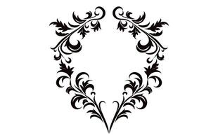 Vintage border frame Vector black outline, Decorative Ornamental Corner design element