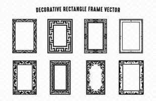 Clásico ornamental esquina frontera vector manojo, conjunto de decorativo rectángulo marco vector gratis