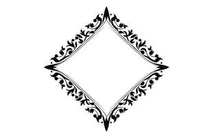 Vintage border frame Vector black outline, Decorative Ornamental Corner design element