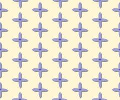 A seamless pattern of purple flower on a cream background in a spring minimal floral concept, Vector