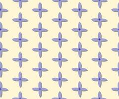 A seamless pattern of purple flower on a cream background in a spring minimal floral concept, Vector