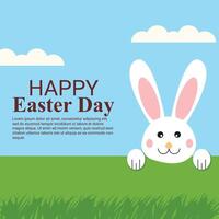 Happy easter day celebration flat design background vector