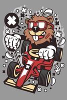 Beaver Racer bear vector