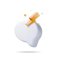 3d blanco blanco habla burbuja con relámpago aislado. hacer charla globo alfiler con poder energía. notificación forma Bosquejo. comunicación, web, social red medios de comunicación, aplicación botón. vector ilustración