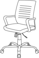 Stylish modern office chair, Office chair or desk chair in various points of view. Vector minimal office chairs angle view isolated on white background.