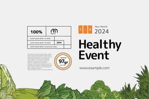 Blank clean design with simple vegetables illustration template presentation vector