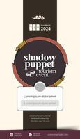 Social media template with shadow puppet element luxury vintage vector