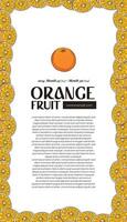 indonesio tropical Fruta naranja ilustración marco diseño vector