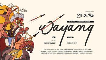 Wayang rampokan póster diseño idea para turismo o cultura evento vector