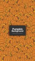 Pumpkin illustration, tropical vegetable background design template vector