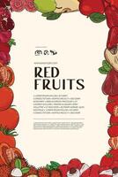 Tropical red fruits layout idea for poster brochure vector