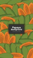 Papaya background illustration, tropical fruit design background for social media post vector