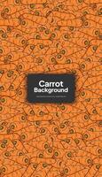 Carrot illustration, tropical vegetable background design template vector