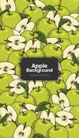 Apple background illustration, tropical fruit design background for social media post vector