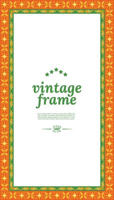Luxury border layout indonesian pattern for social media post or banner