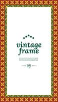 Ethnic frame idea with indonesian pattern vector
