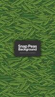 Snap Peas illustration, tropical vegetable background design template vector