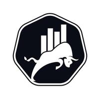 Bullish Trader Logo. Forex bull logo design template vector. Financial bull logo design. Trade Bull Chart. vector