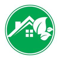 eco leaf home logo. Nature green house concept design icon vector. vector