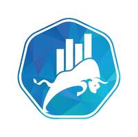 Bullish Trader Logo. Forex bull logo design template vector. Financial bull logo design. Trade Bull Chart. vector