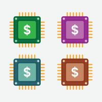 Computer Chip Icon, Modern Vector Illustration Icon Collection