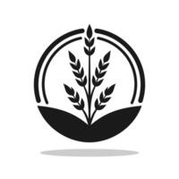 silueta estilo logo con agrícola tema vector