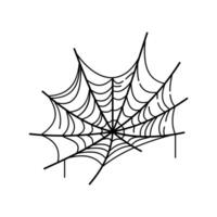 Doodle spider web icon on white background. vector