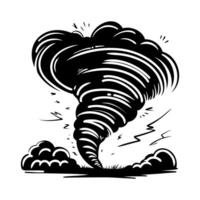 image of a tornado silhouette on a white background vector