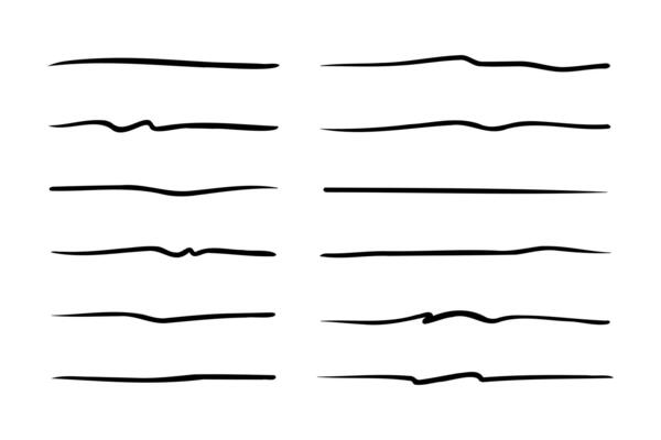 Vector set of hand drawn underline.