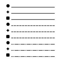 Collection of isolated vector outline to do lists.