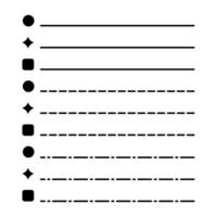 Collection of isolated vector outline to do lists.