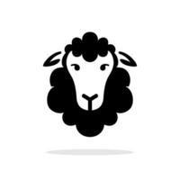 silhouette style logo with sheep character vector