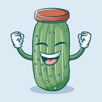 Green Pickle Jar Vector Illustration Graphics