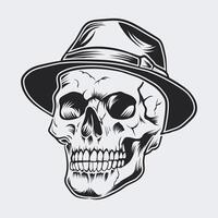 A laughing face vector skull with hat