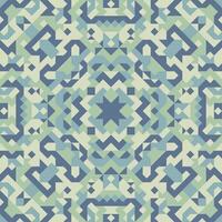 Vector seamless pattern of simple geometric shapes. Repeating endless ornament of squares, rhombuses and triangles. Colorful abstract background, wallpaper. Image with kaleidoscope effect, tiles